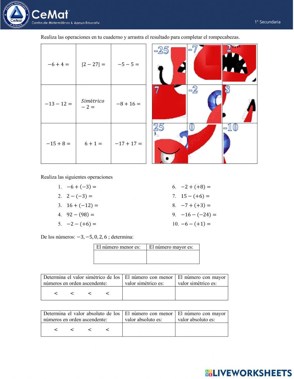 Valor simétrico y absoluto