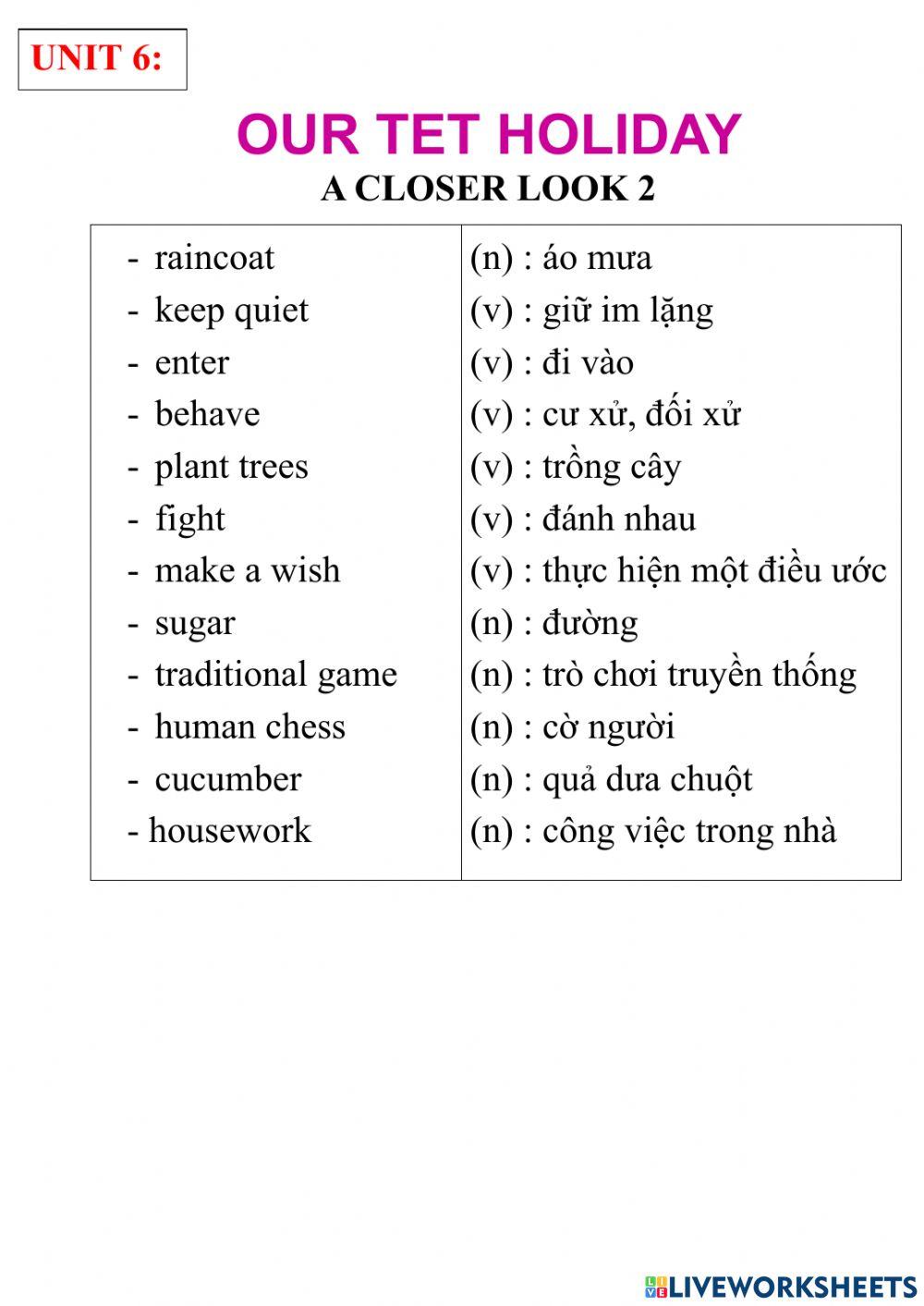 English 6- unit 6- a closer look 2
