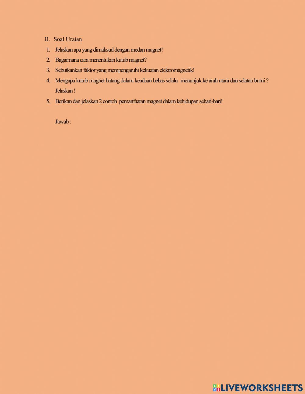 Soal Evaluasi Kemagnetan