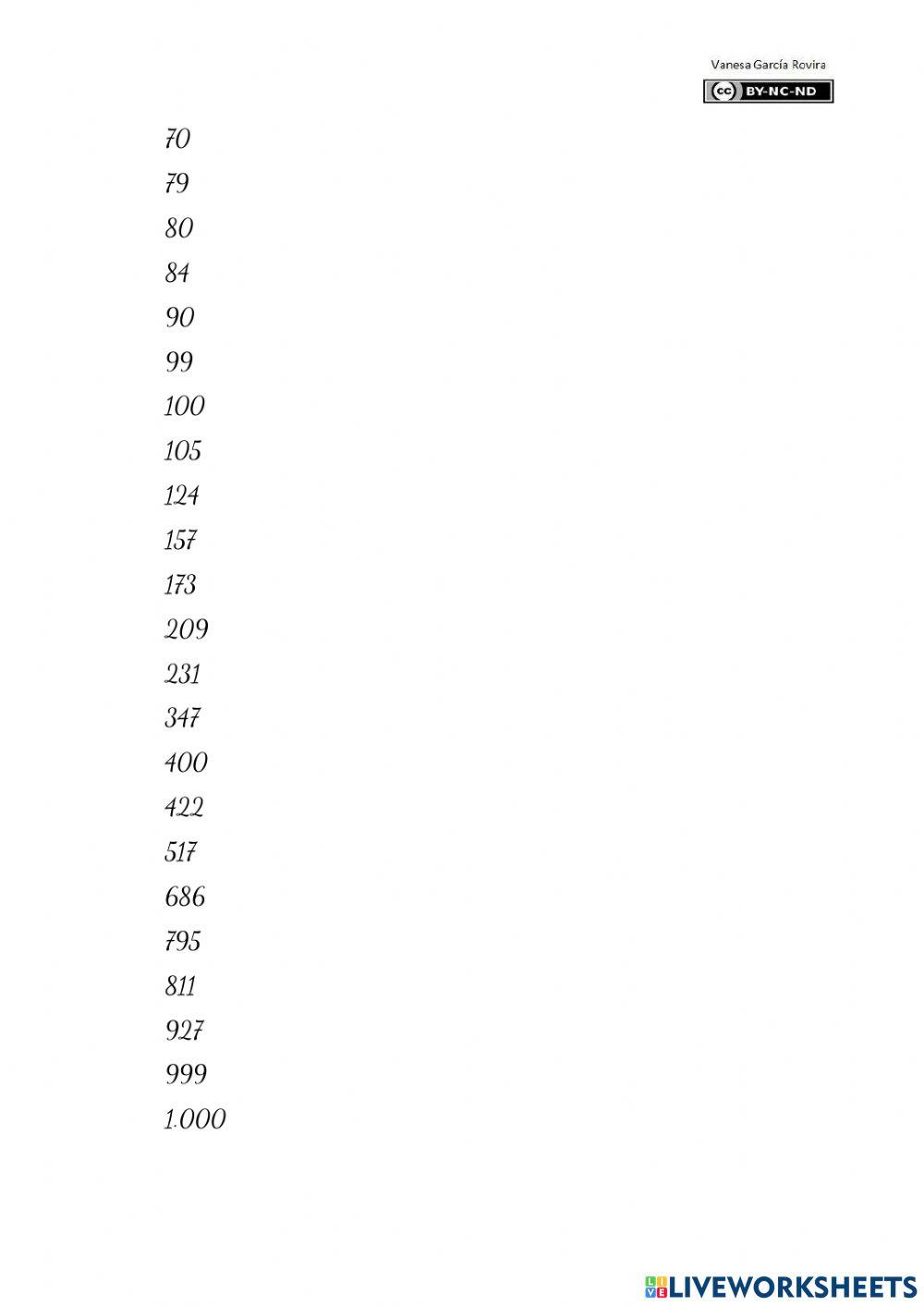 Els nombres en lletres (fins 1.000) Els nombres en lletres (fins 1.000)