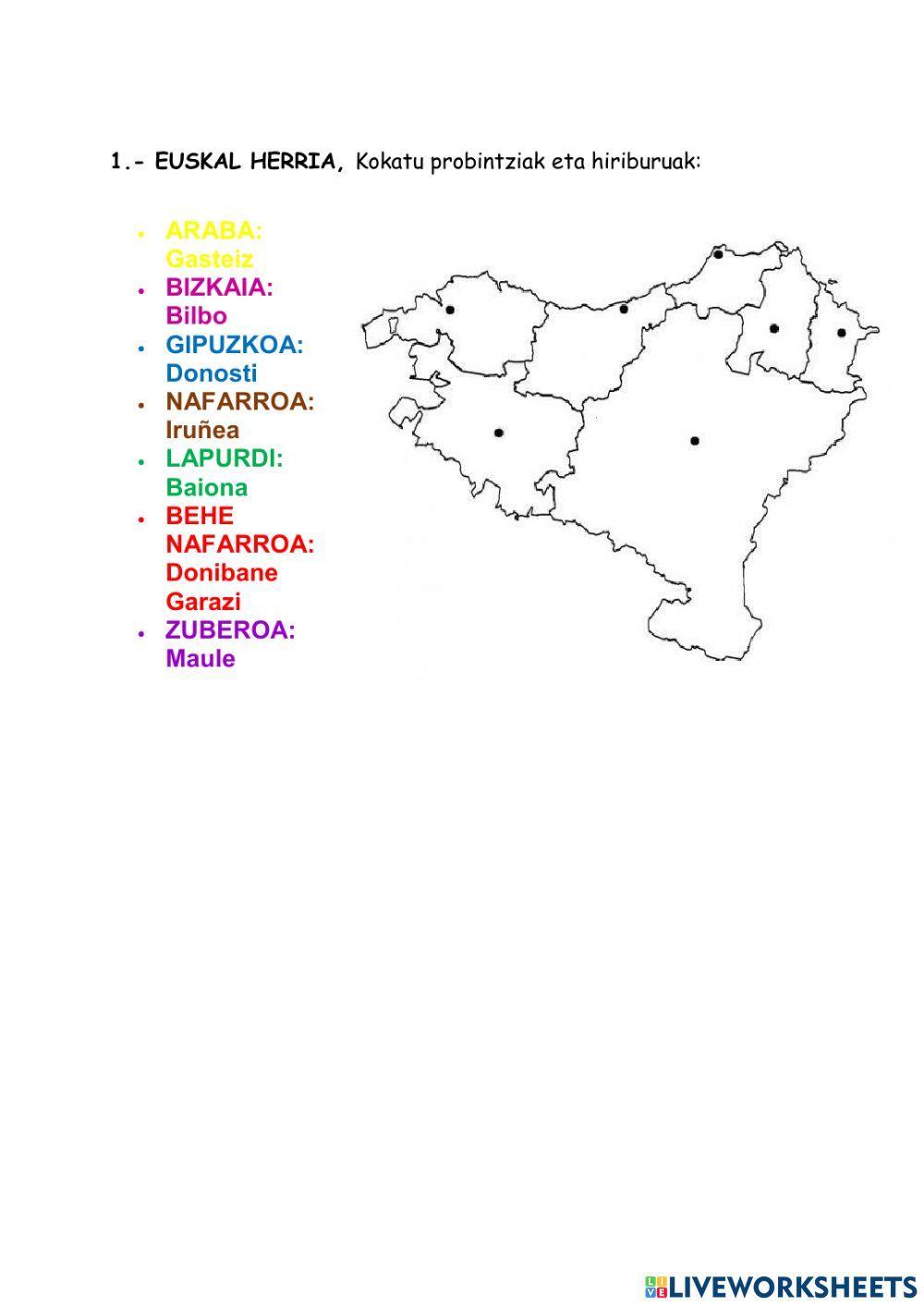 Euskal herriko probintziak