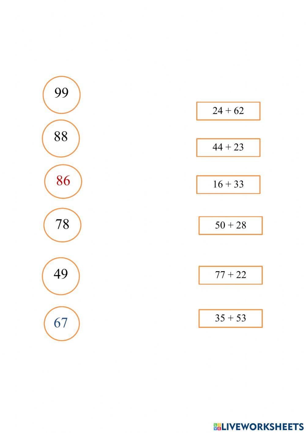 Събиране на двуцифрени числа без преминаване на десетицата