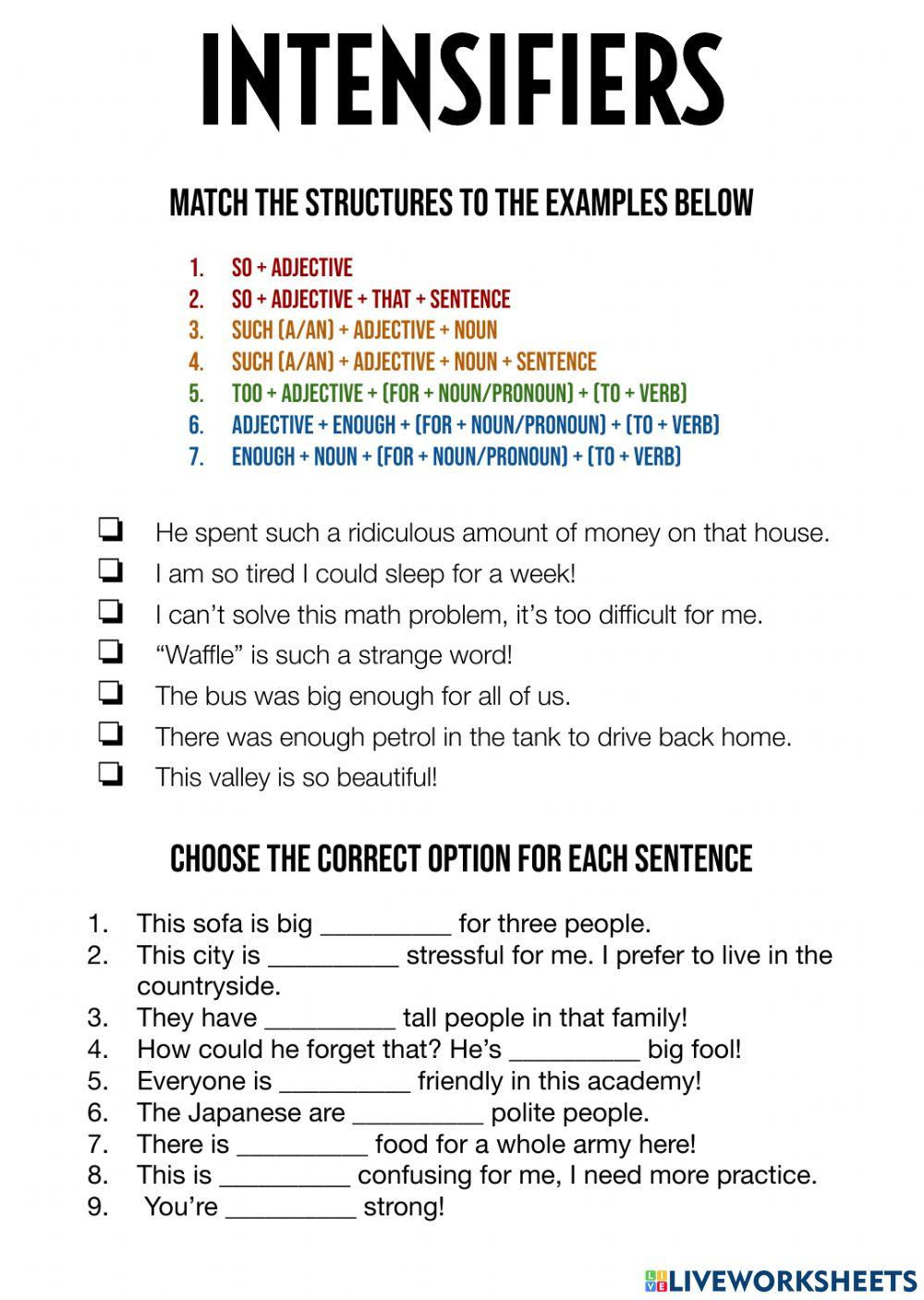 2876815 | Intensifiers | CooleyOoley | LiveWorksheets