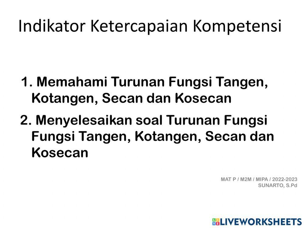 Lkpd turunan tan cotan sec cosec