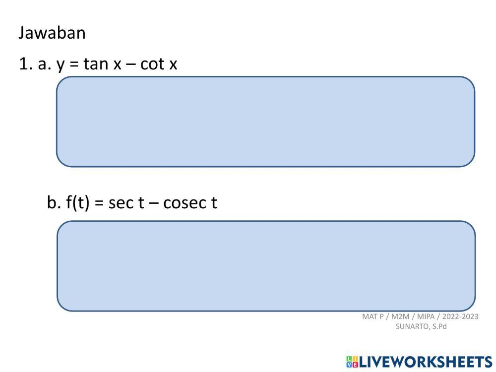 Lkpd turunan tan cotan sec cosec