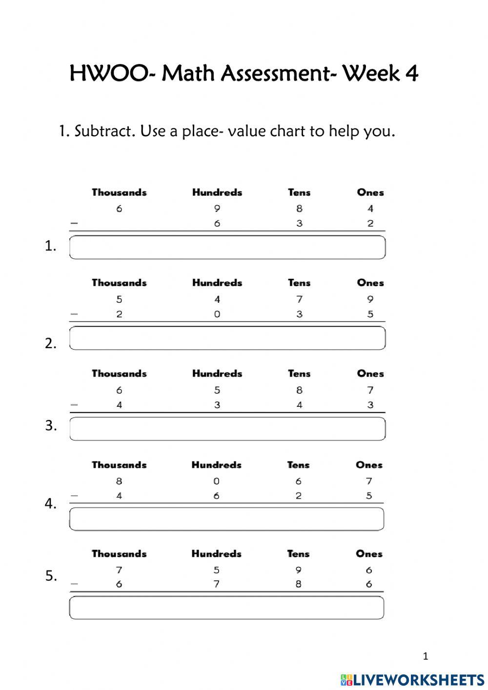 HWOO- Week 4- Math Assessment