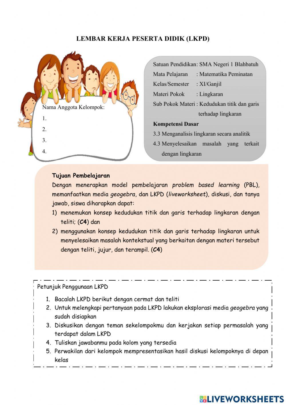 Kedudukan Titik dan Garis terhadap Lingkaran
