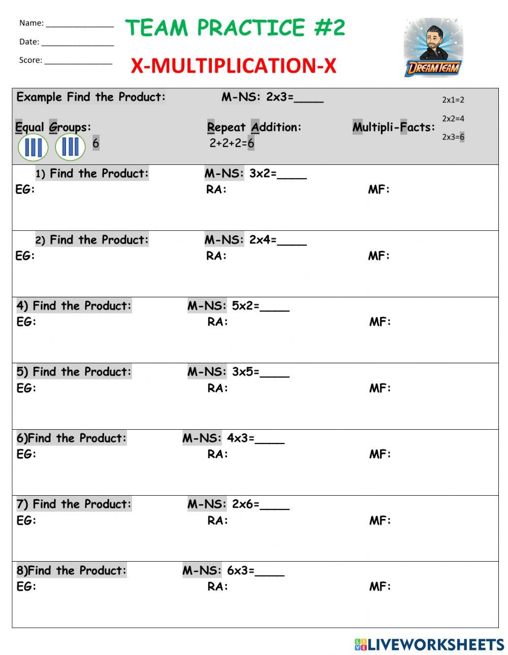 Team practice -2                  x-multiplication-x