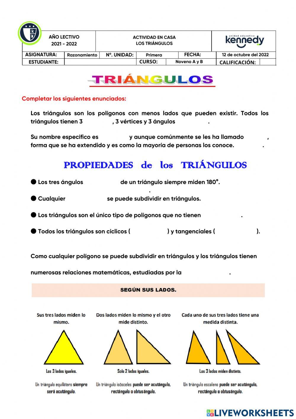 Clasificación de los Triángulos
