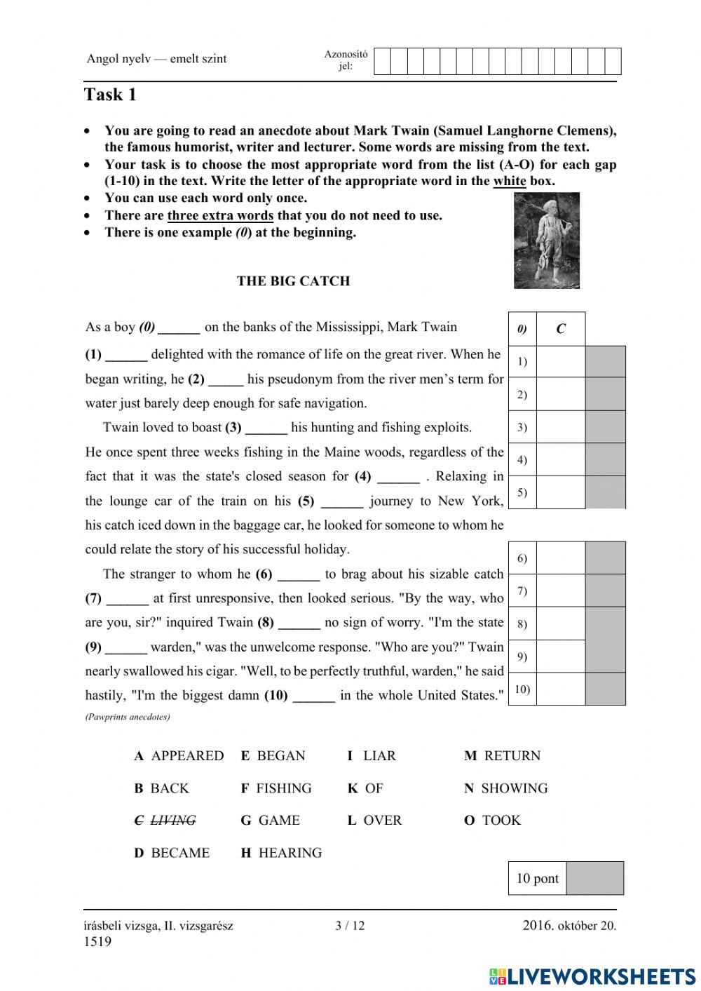 Érettségi 2016 október Nyelvhelyesség