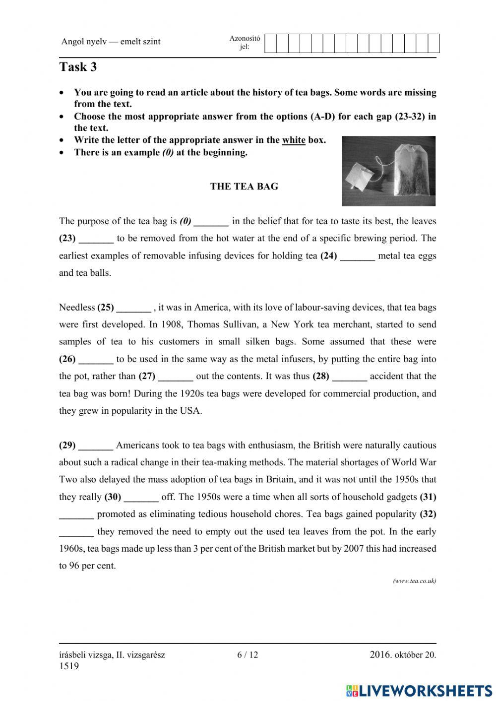 Érettségi 2016 október Nyelvhelyesség