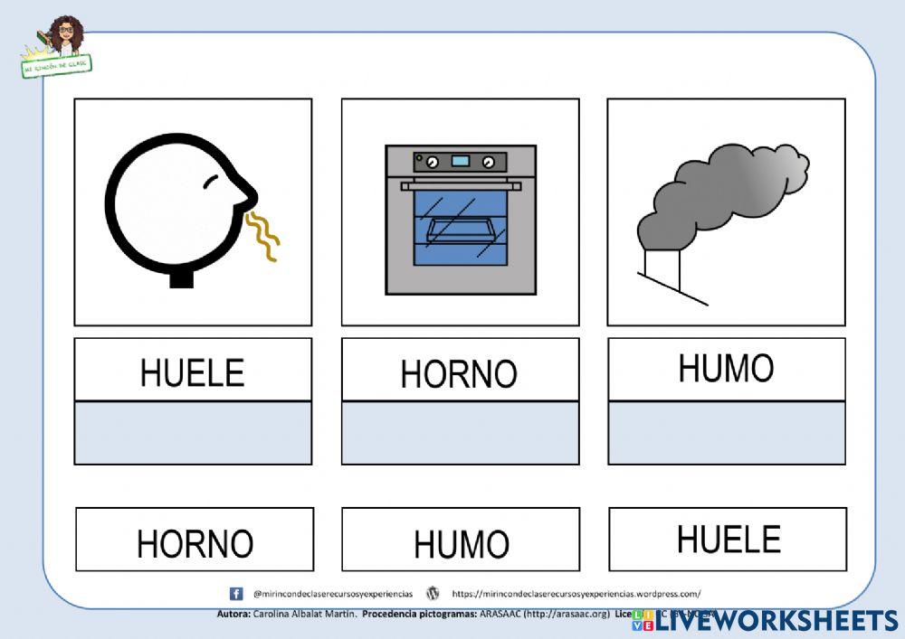 Letra H: Huele, horno, humo