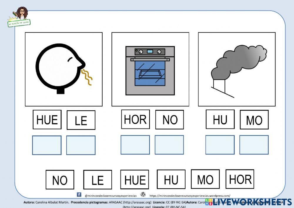 Letra H: Huele, horno, humo