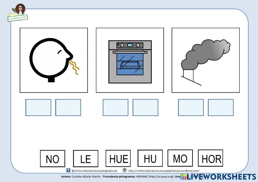 Letra H: Huele, horno, humo