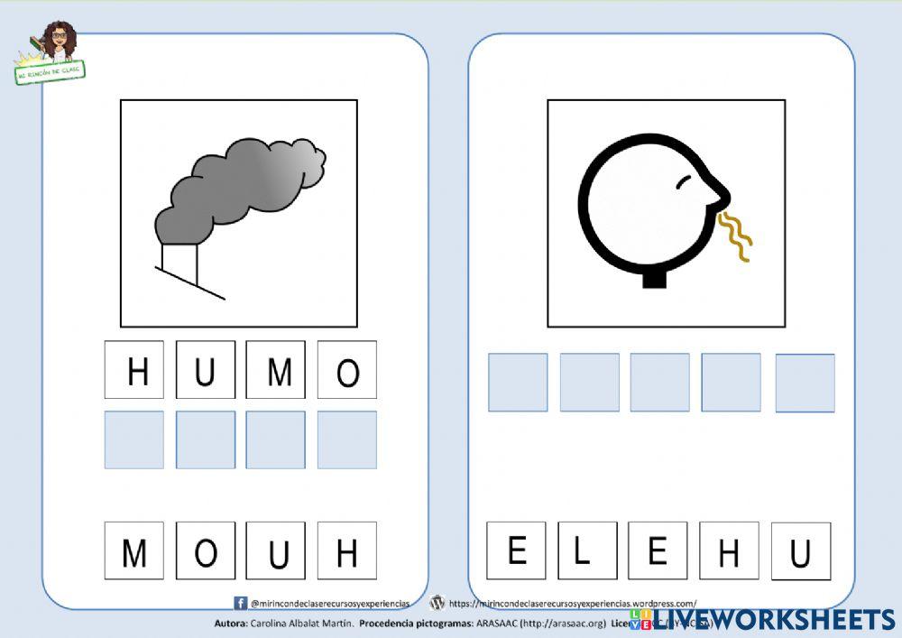 Letra H: Huele, horno, humo