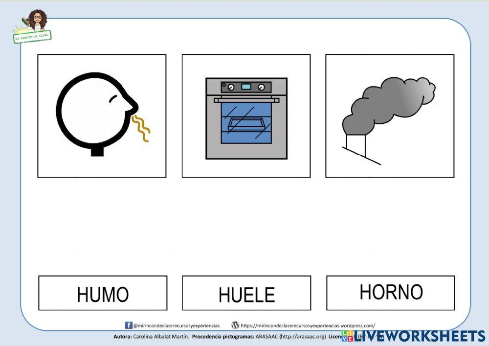 Letra H: Huele, horno, humo