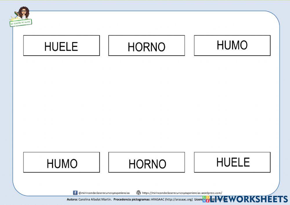 Letra H: Huele, horno, humo