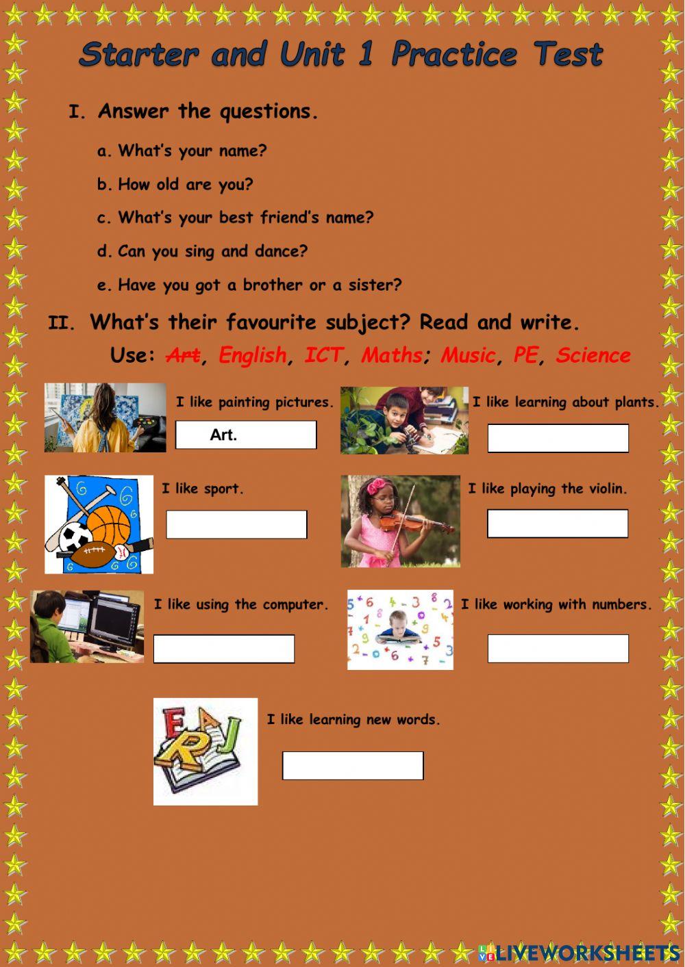 SML 4 Starter And Unit 1 Test PRACTICE Worksheet Live Worksheets sml-4-starter-and-unit-1-test-practice-worksheet-live-worksheets