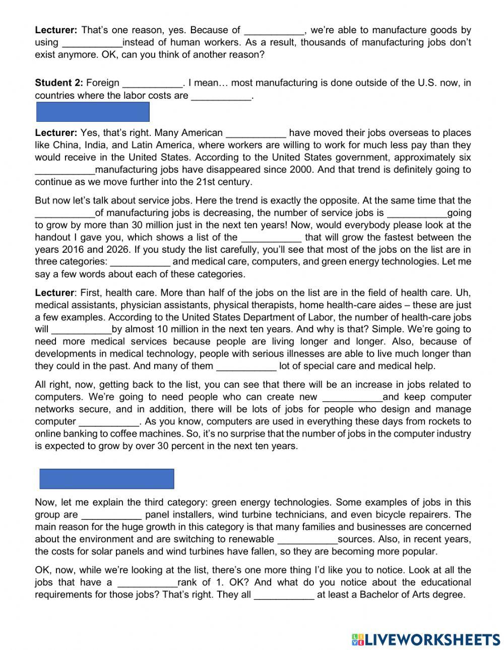 Job evolution job market