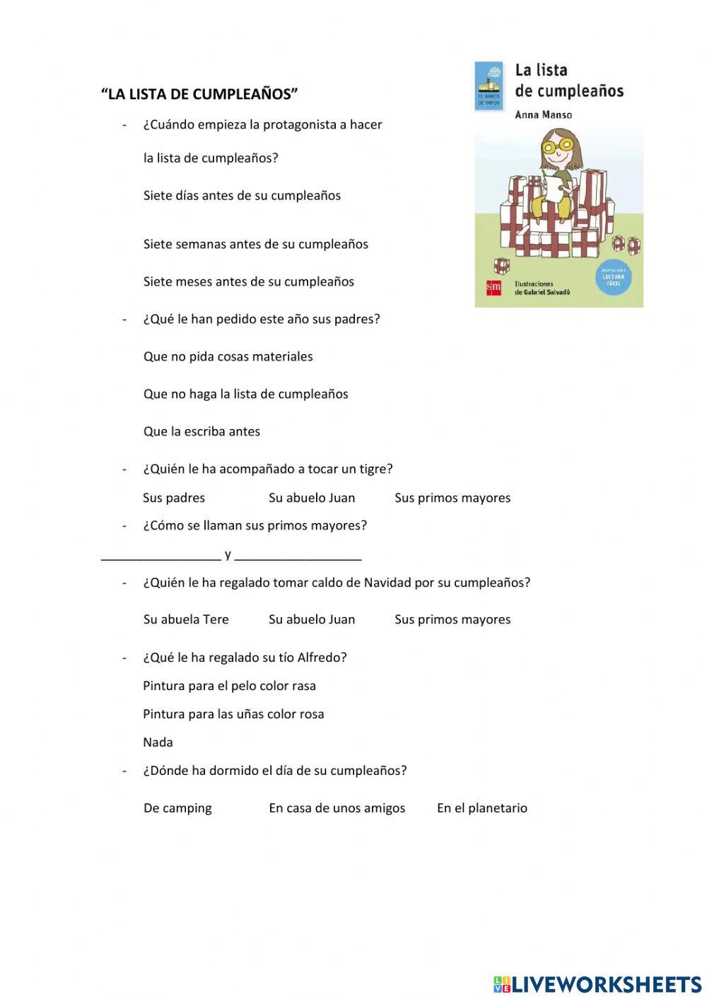 La lista de cumpleaños