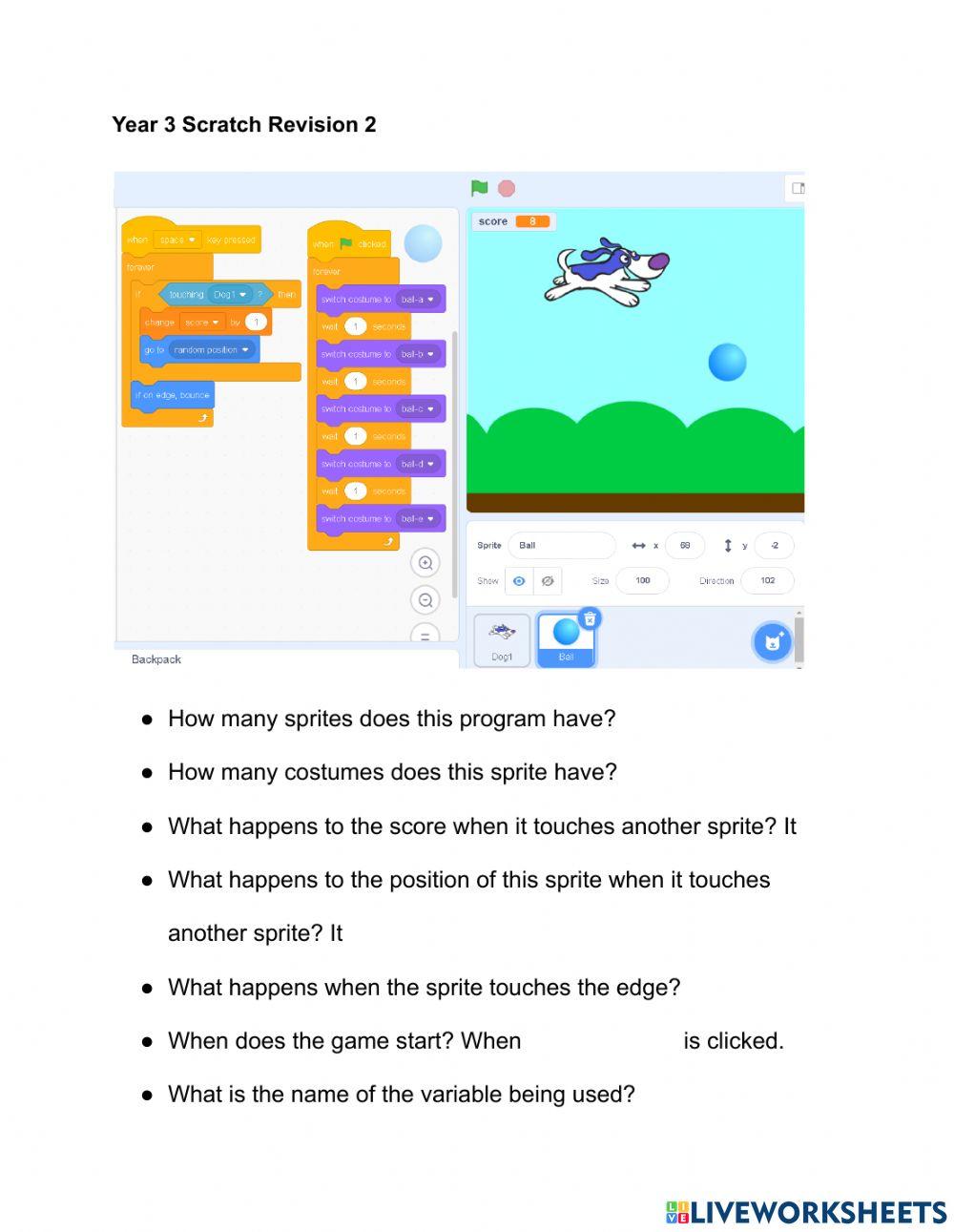 Y3 Scratch Worksheet 2