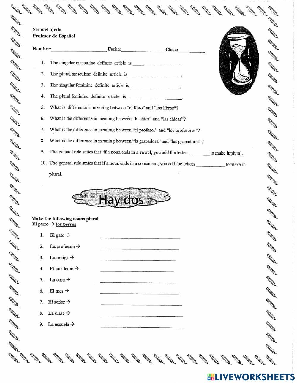 The nouns and articles