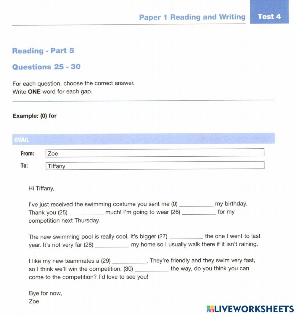 Ket reading gap fill