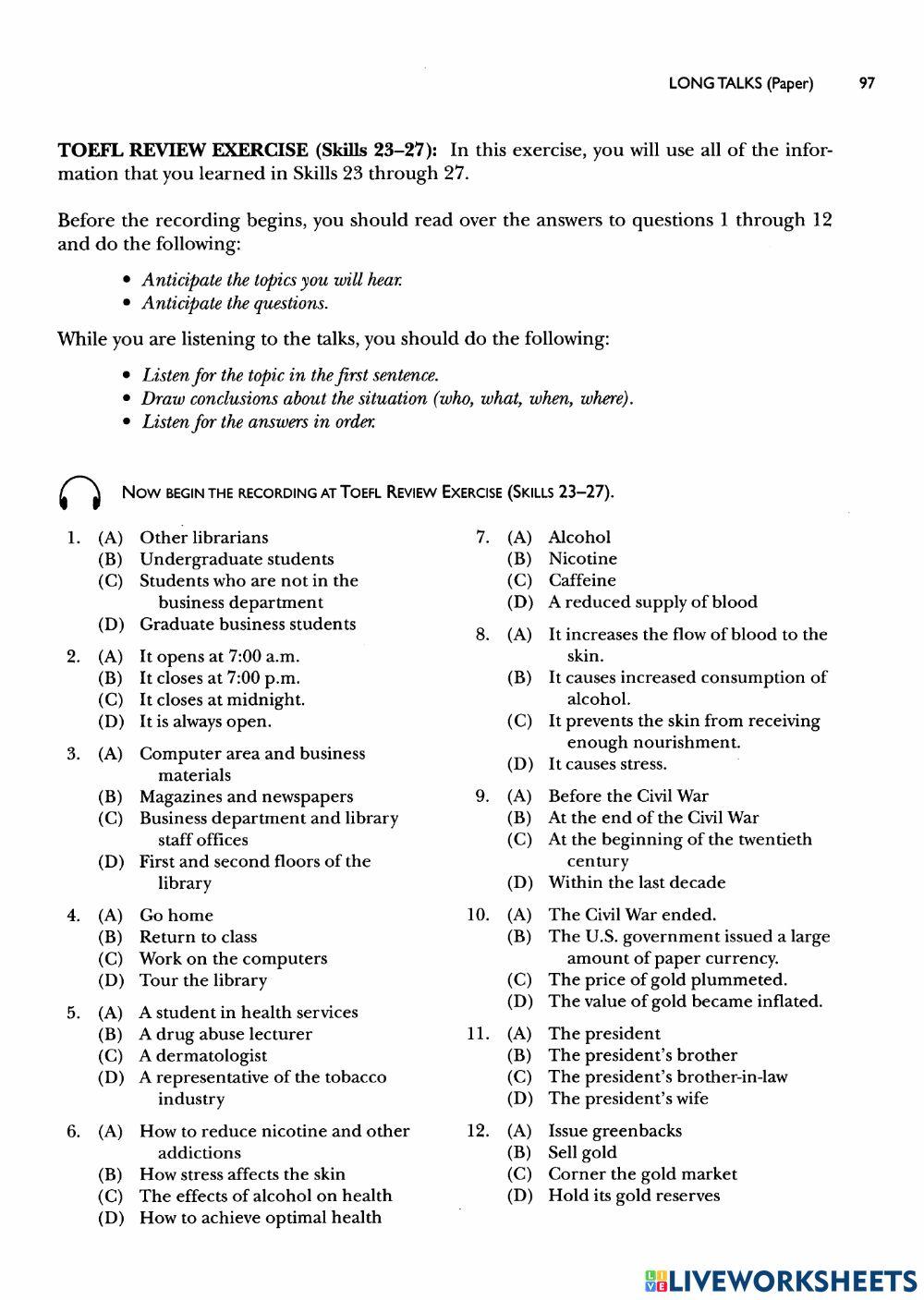 TOEFL REVIEW Listening Skills 23-27