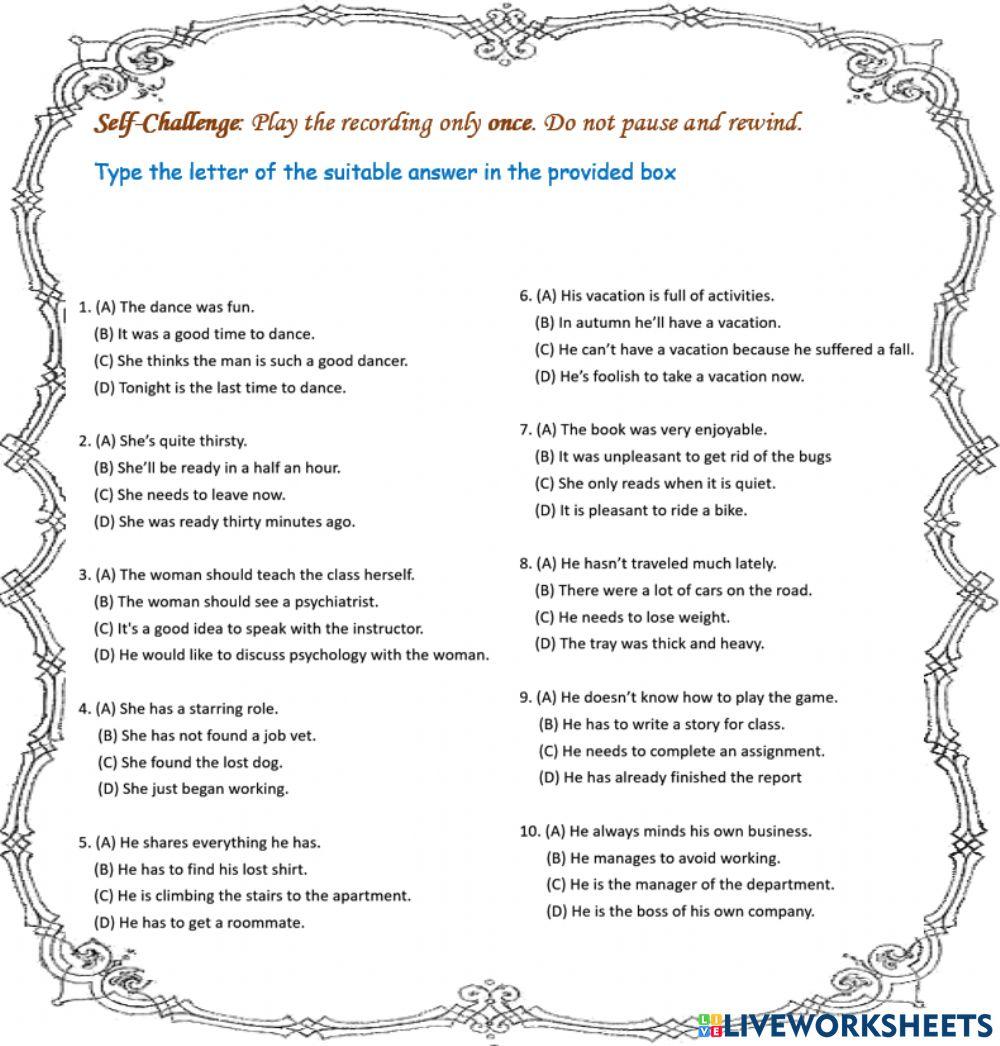 TOEFL - Listening to restatement