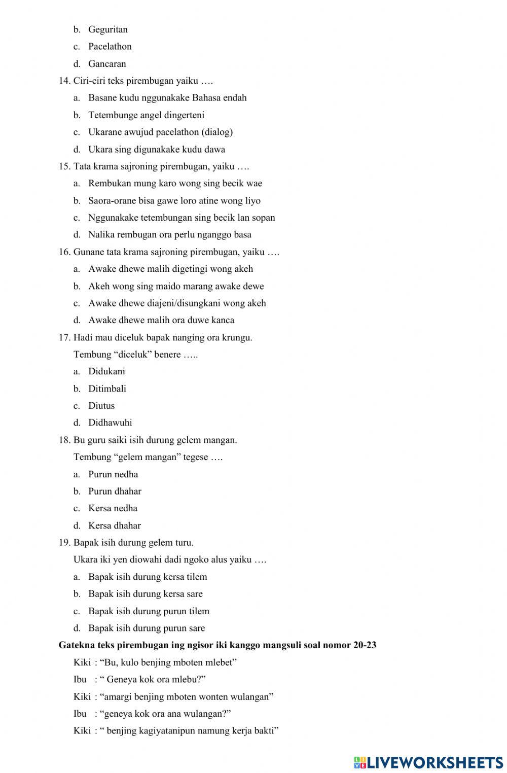 Soal PTS Ganjil Bahasa Jawa kls 4 2022-2023