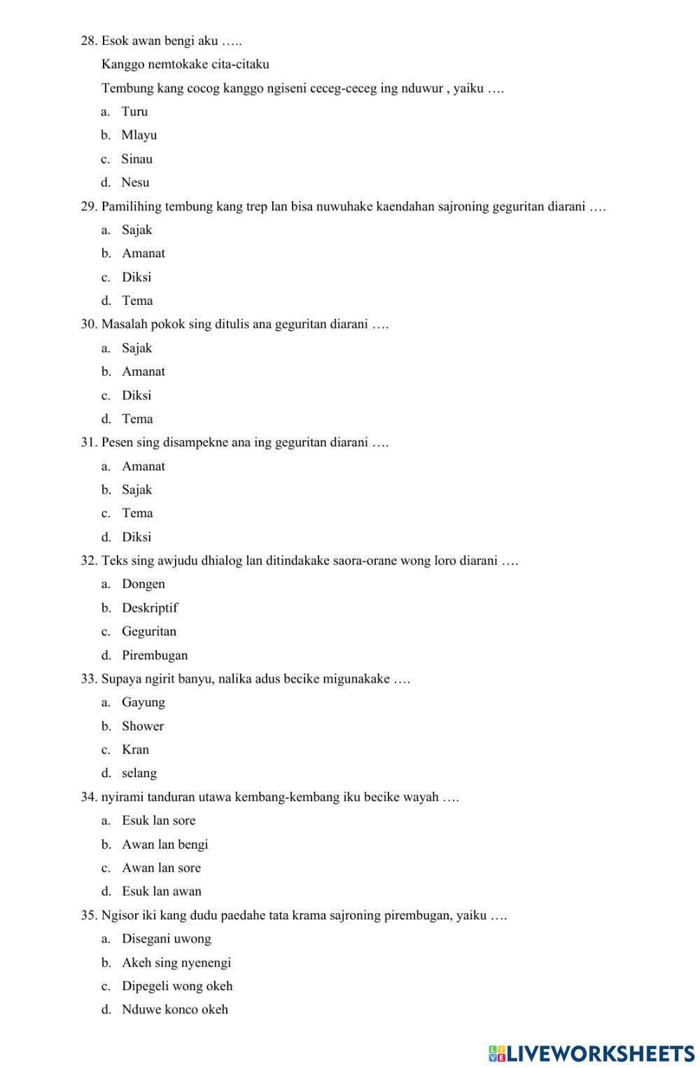 Soal PTS Ganjil Bahasa Jawa kls 4 2022-2023