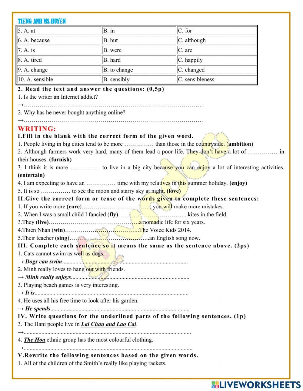 E8. ôn tập giữa kỳ 1