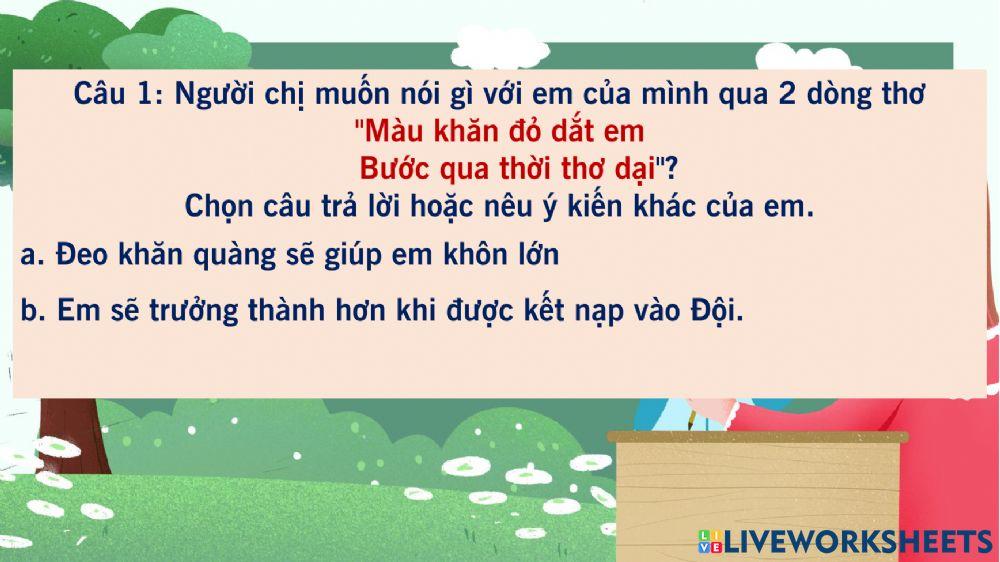 Tập đọc Ngày em vào Đội
