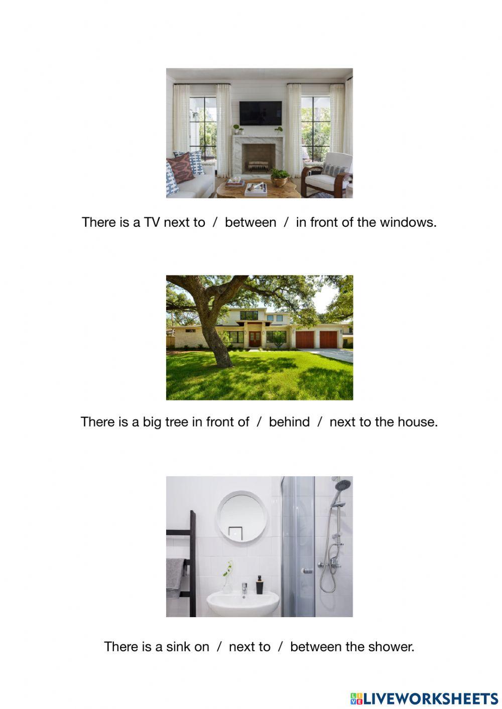There is there are - Prepositions of place