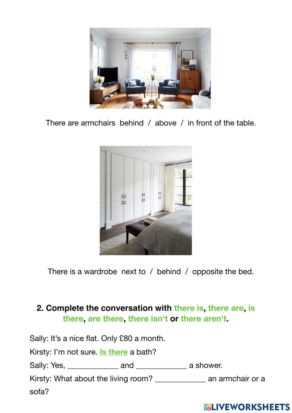 There is there are - Prepositions of place