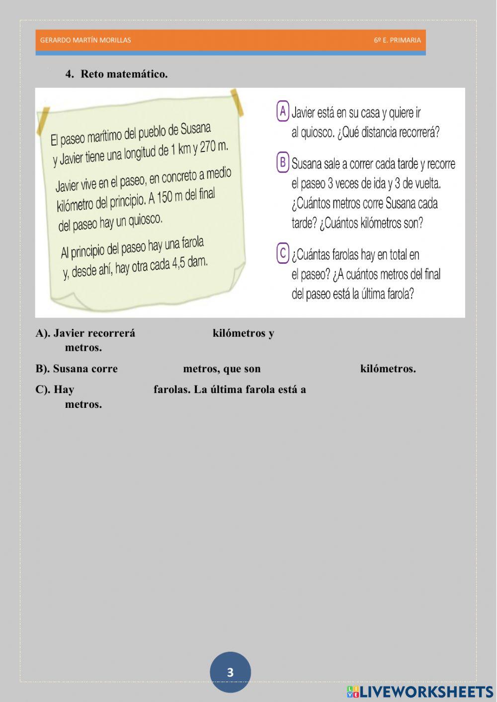 Medida. Ficha 2. 6º. Medida. Ficha 2. 6º.