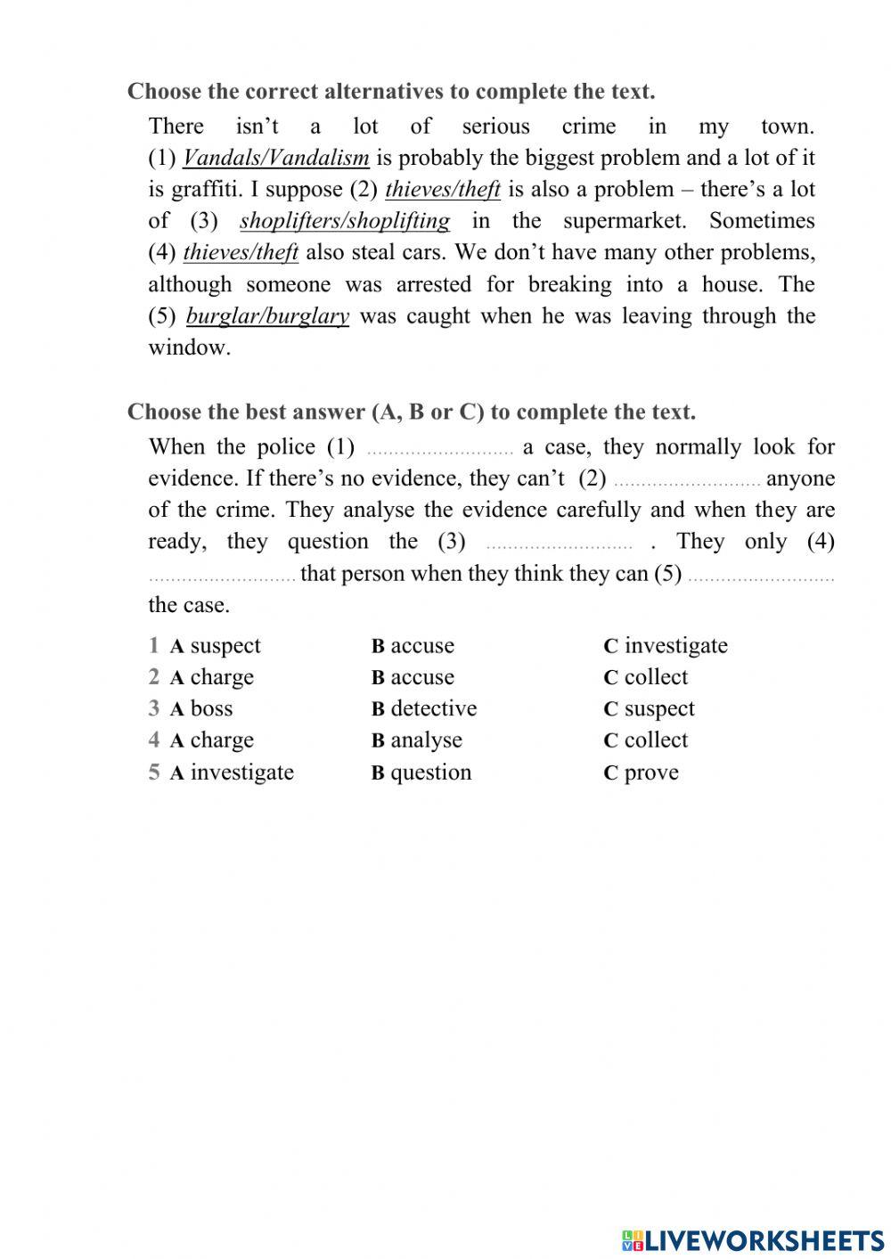 Crimes and Criminals