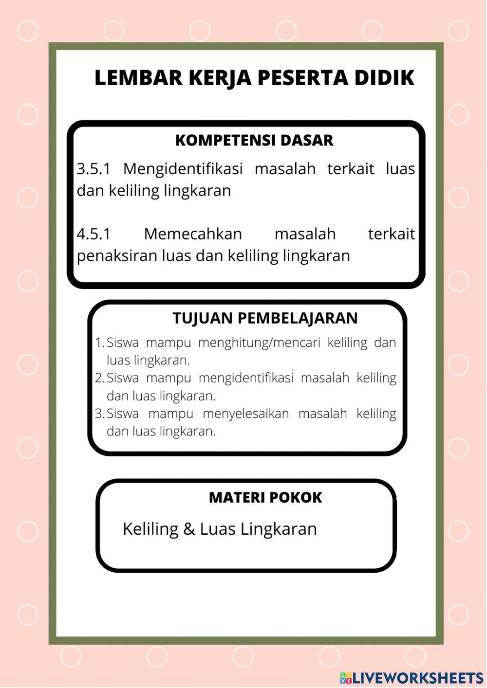 Luas & Keliling Lingkaran