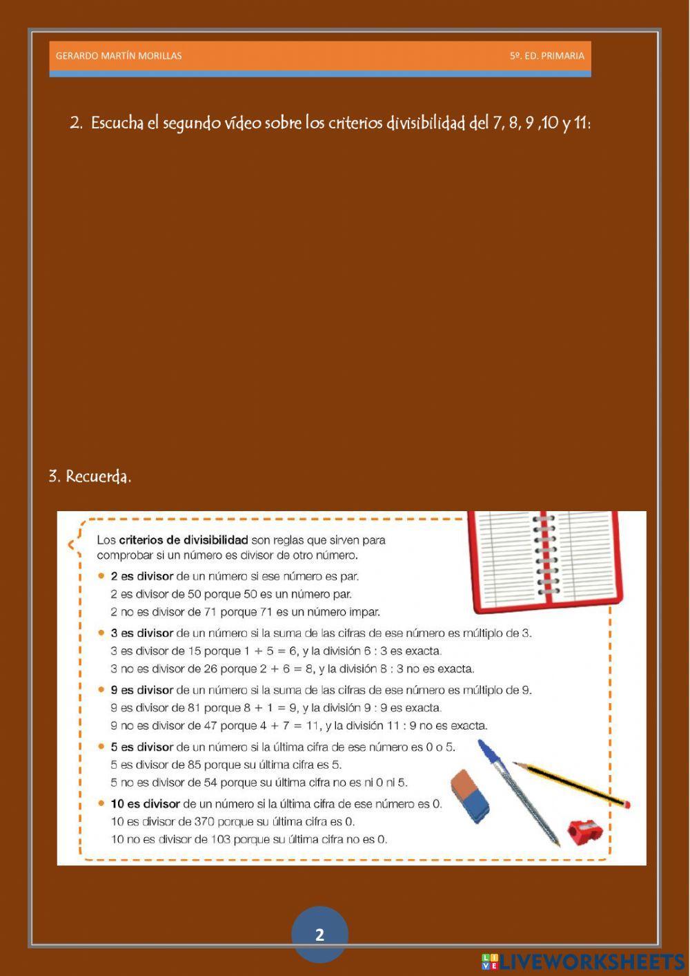 Numeración. Ficha 7. 6º.