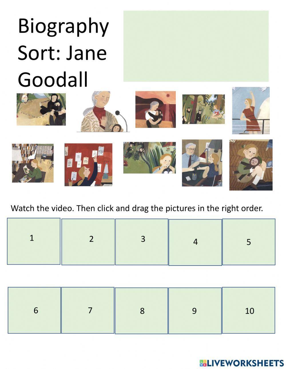 Biography sort: Jane Goodall