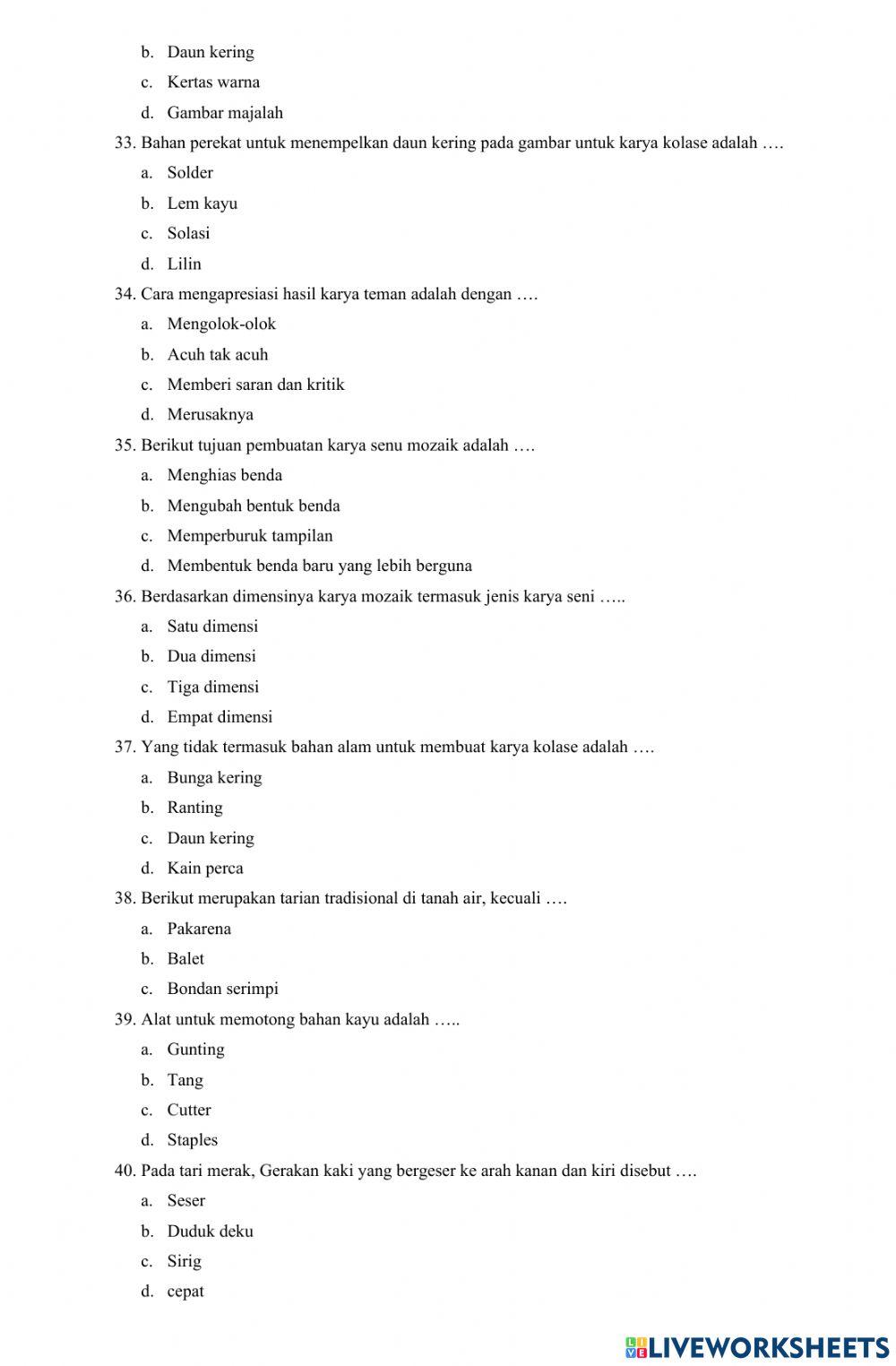 Soal PTS Ganjil SBdP kls 4 2022-2023