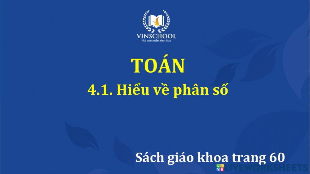 Toán 3 Bài 4.1 Tiết 5