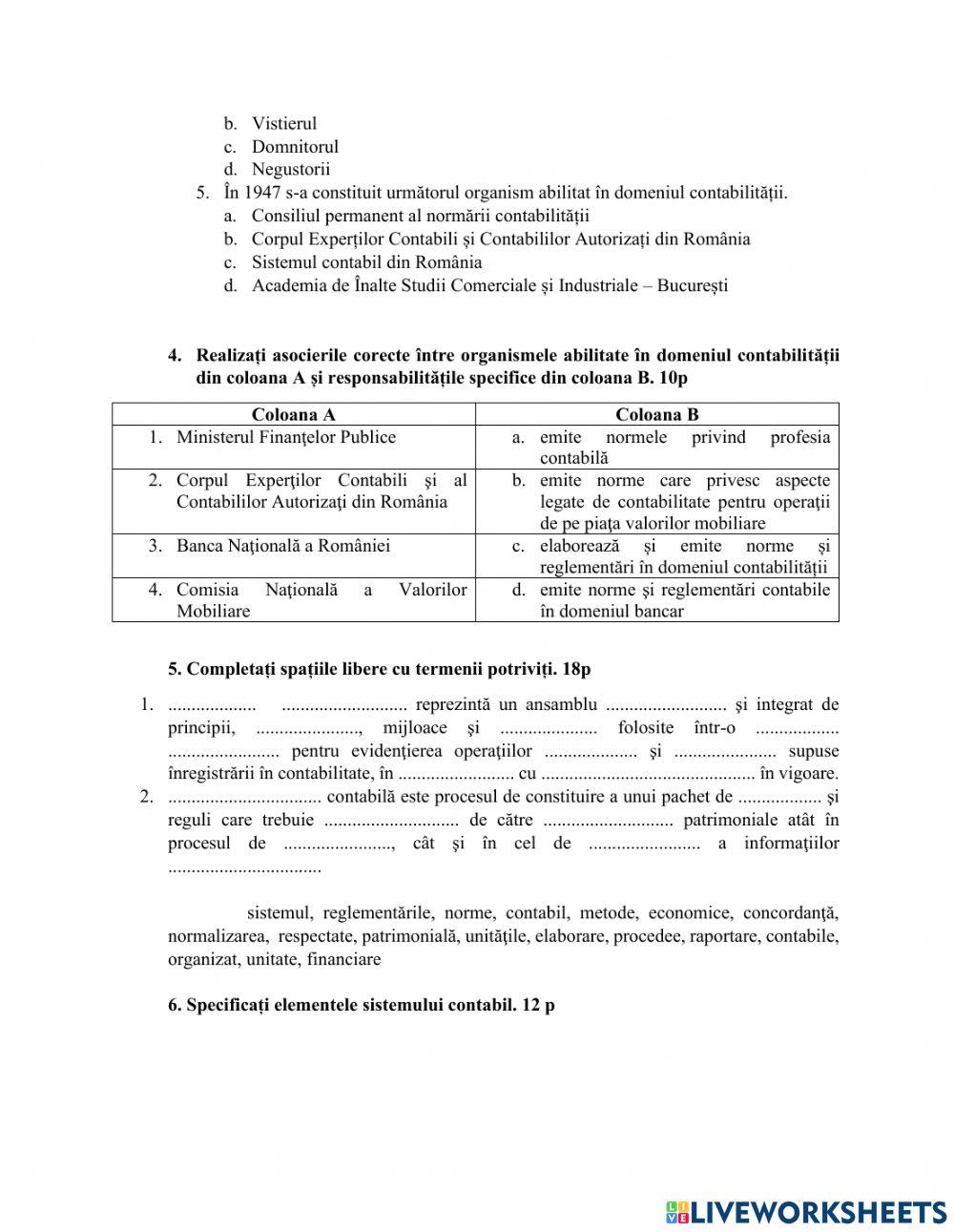 Fișă de recapitulare