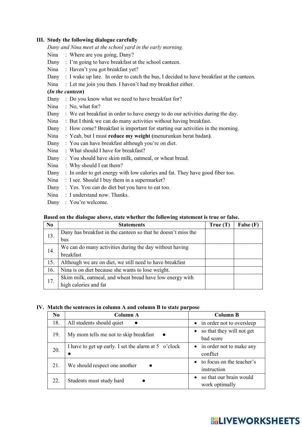 Stating Purpose, Agreement and Disagreement