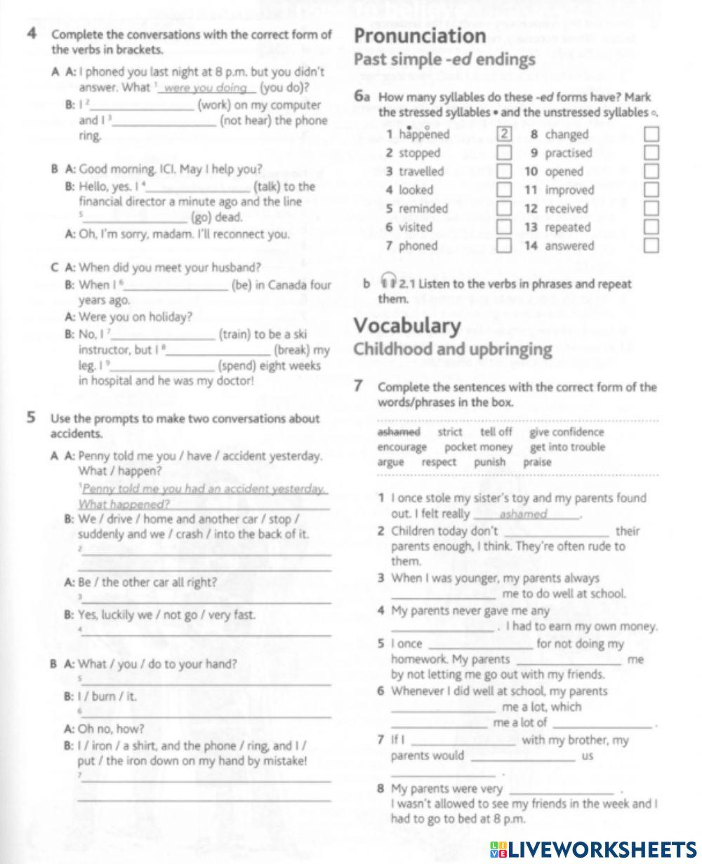 Past simple-past continuos