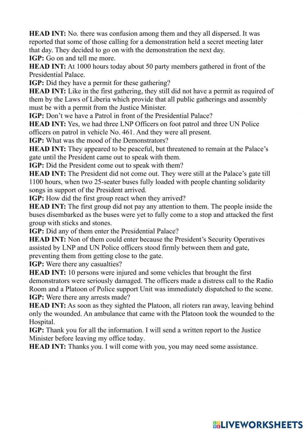 Audio tape test - 11, “the riot”