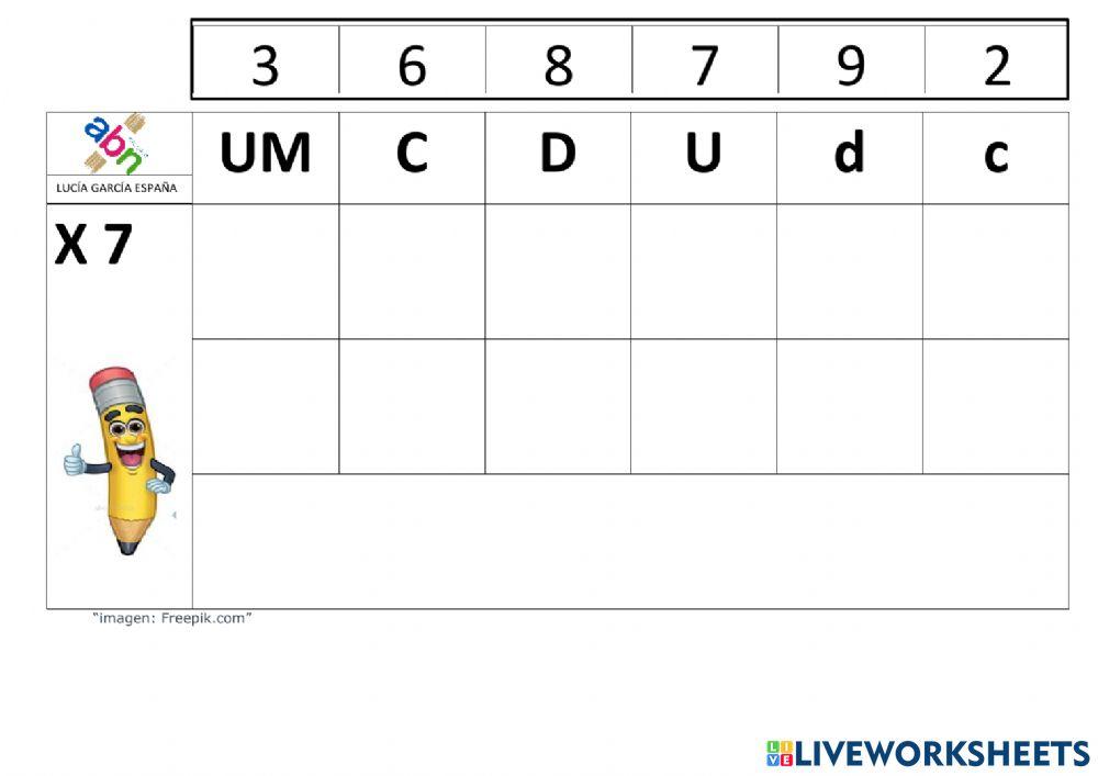 Producto posicional con decimales