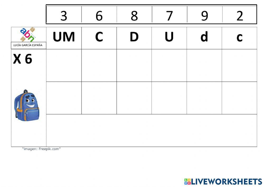 Producto posicional con decimales