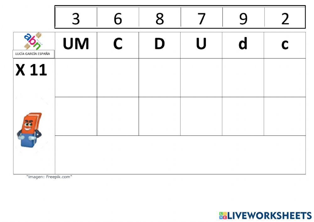 Producto posicional con decimales