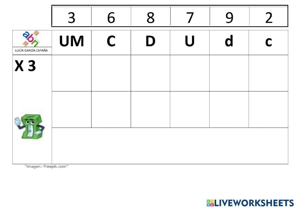 Producto posicional con decimales